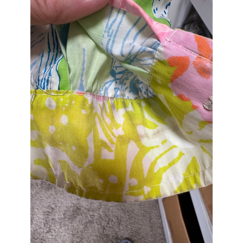 Lilly Pulitzer Shirt Women L Multicolor Devereux VTG Patchwork Floral Western - Picture 9 of 11